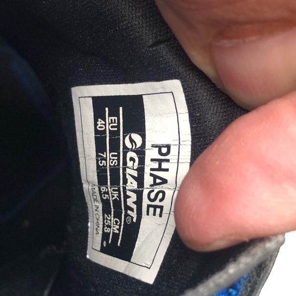 Giant Phase Road Men’s Black Blue Cycling Cleats Size 40/7.5US - Picture 9 of 10